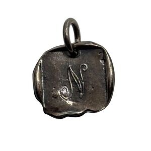 Waxing Poetic Sterling Silver Script N Initial Monogram Small Charm